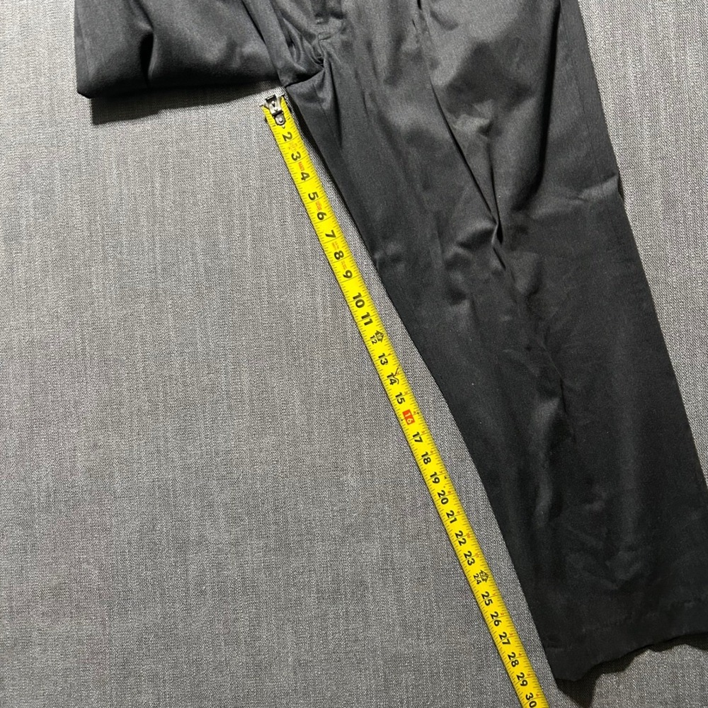Lands End Dress Pants Mens 38 Charcoal Gray Traditional Fit Pleated Cotton - Picture 6 of 6